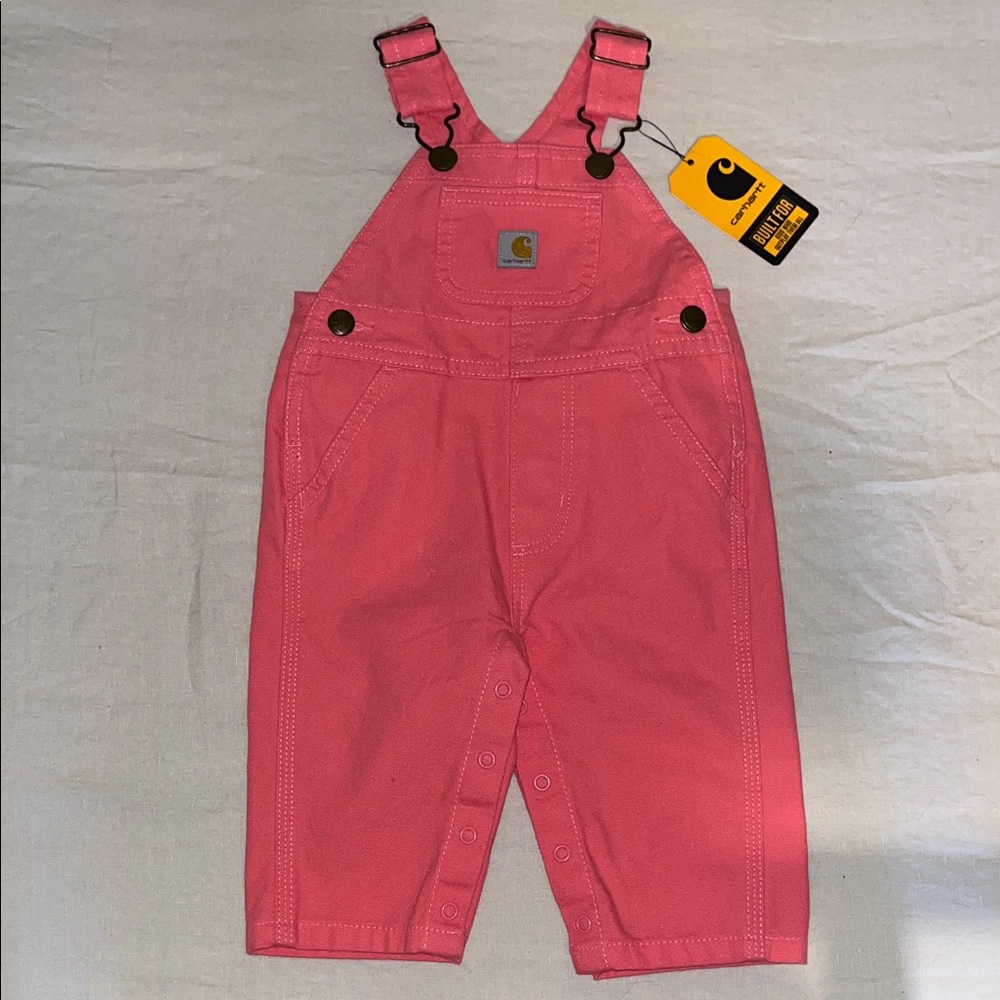 Pink Baby Cotton Carhartt Overalls 3mo NWT